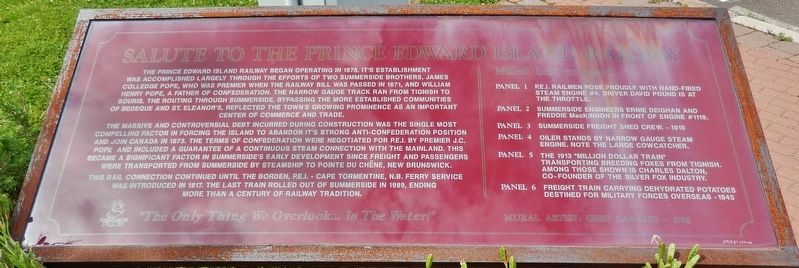 Salute to the Prince Edward Island Railway Marker image. Click for full size.
