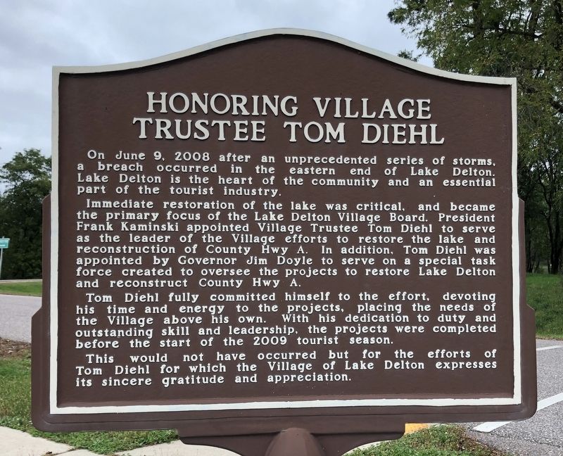 Honoring Village Trustee Tom Diehl Marker image. Click for full size.