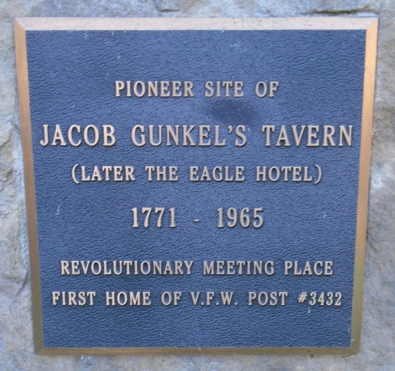 Jacob Gunkel's Tavern Marker. Click for full size. Jacob Gunkel's Tavern Marker image. Click for full size.