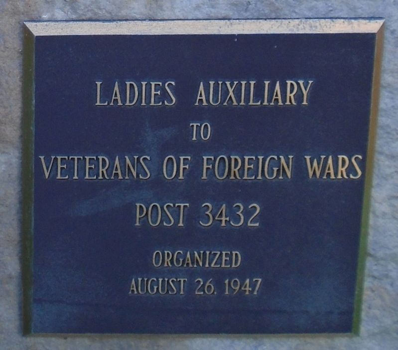 Ladies Auxiliary Marker in Veterans Memorial. Click for full size. Ladies Auxiliary Marker in Veterans Memorial image. Click for full size.