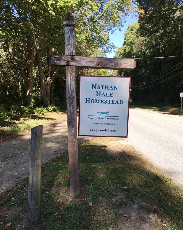 Nathan Hale Homestead Sign. Click for full size. Nathan Hale Homestead Sign image. Click for full size.