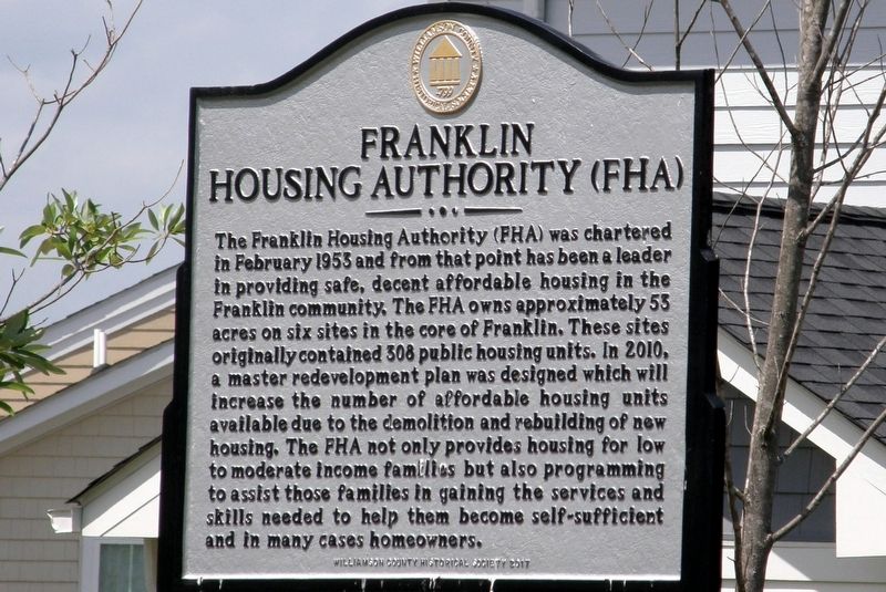 Franklin Housing Authority (FHA) Marker image. Click for full size.