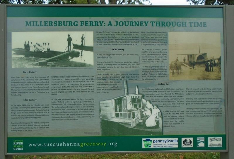 Millersburg Ferry: A Journey Through Time Marker image. Click for full size.