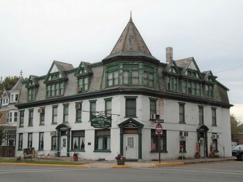 Millersburg Hotel and Marker image. Click for full size.