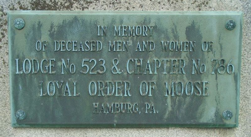 Hamburg Moose Lodge No 523 & Chapter No 786 Memorial image. Click for full size.