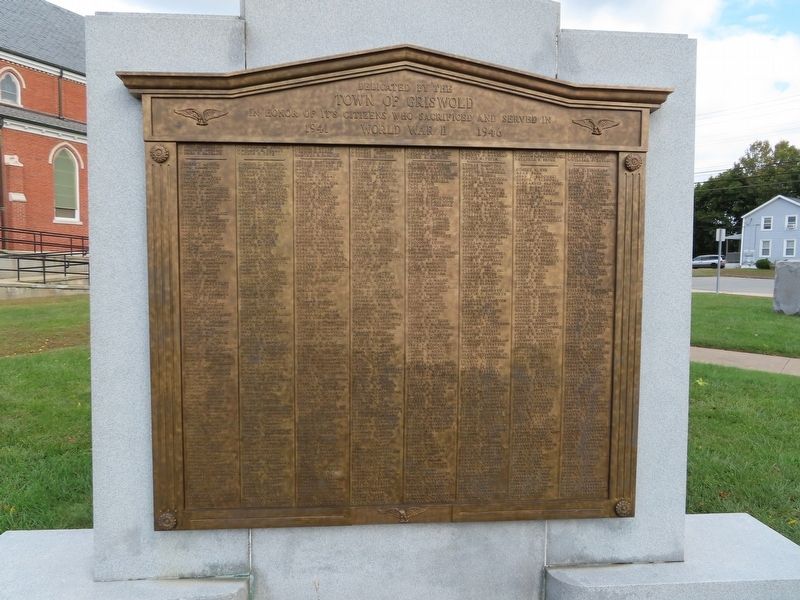 Griswold World War II Monument. Click for full size. Griswold World War II Monument image. Click for full size.