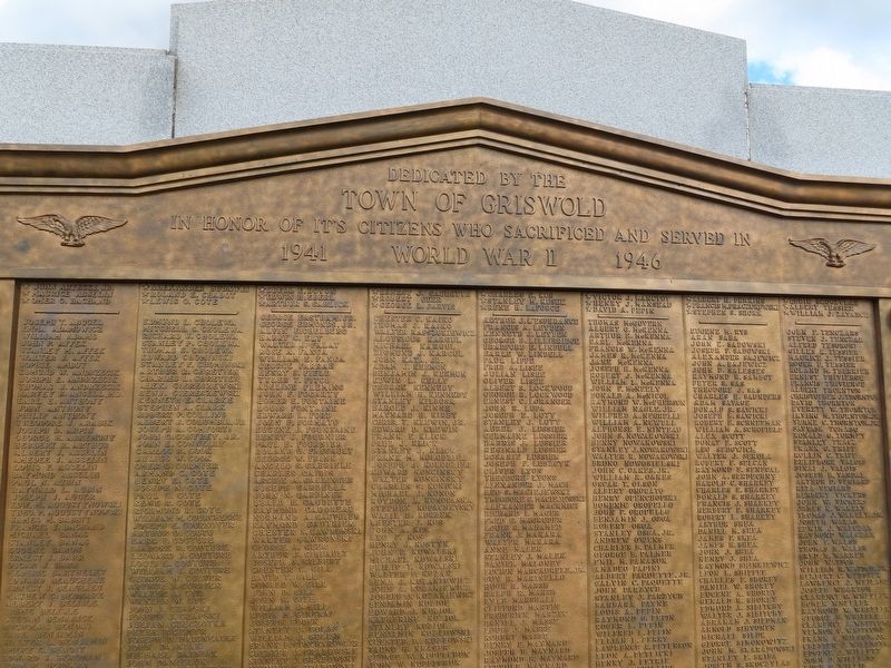 Griswold World War II Monument. Click for full size. Griswold World War II Monument image. Click for full size.