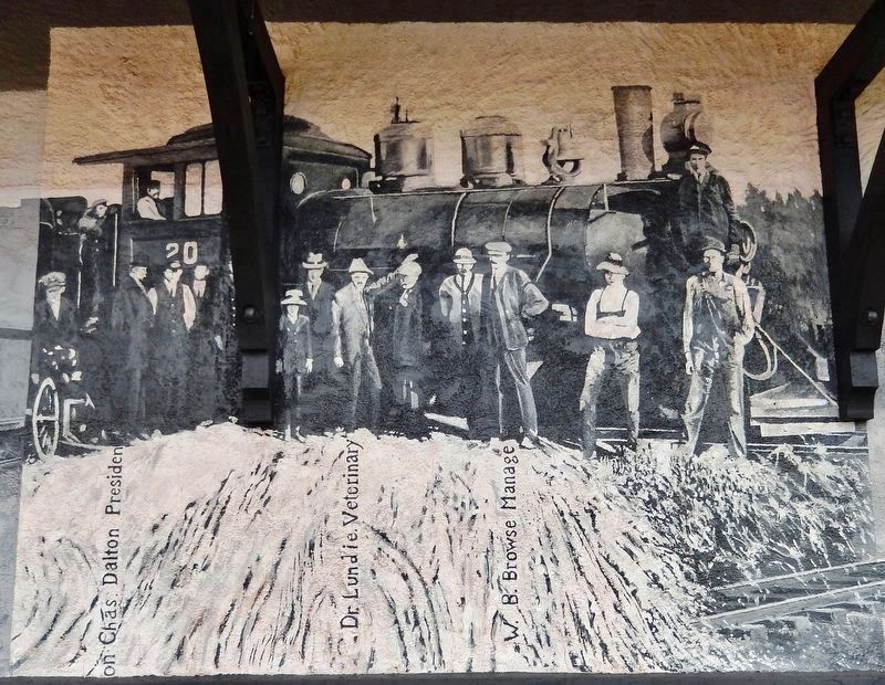 Mural 5 • The 1913 “Million Dollar Train” transporting breeding foxes from Tignish image. Click for full size.