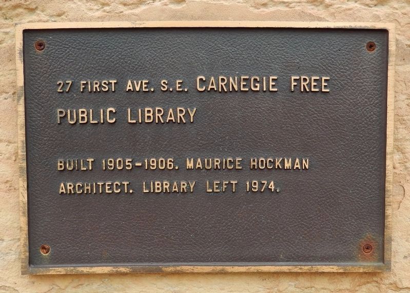 Carnegie Free Public Library Marker image. Click for full size.