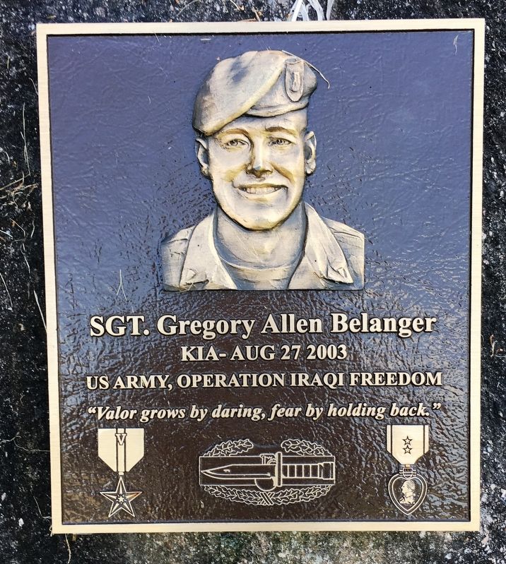 SGT. Gregory Allen Belanger Marker image. Click for full size.