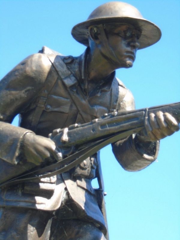 Monroe County World War Memorial Doughboy Statue Detail image. Click for full size.