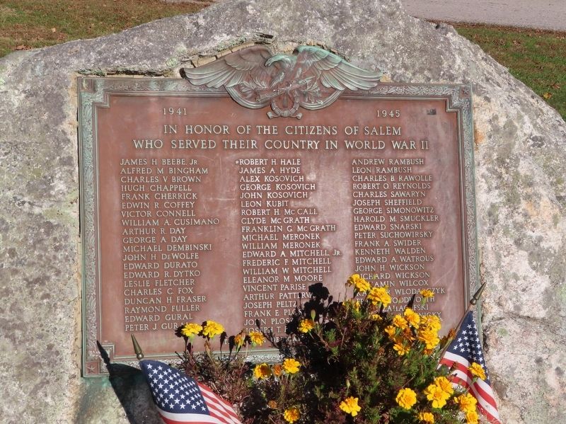 Salem World War II Monument image. Click for full size.