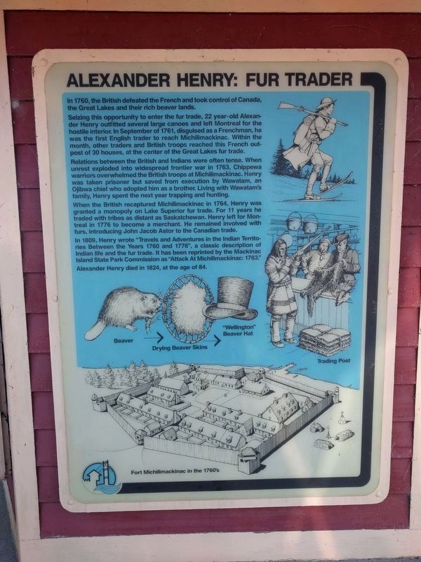 Alexander Henry Park Kiosk — Alexander Henry: Fur Trader. Click for full size. Alexander Henry Park Kiosk — Alexander Henry: Fur Trader image. Click for full size.
