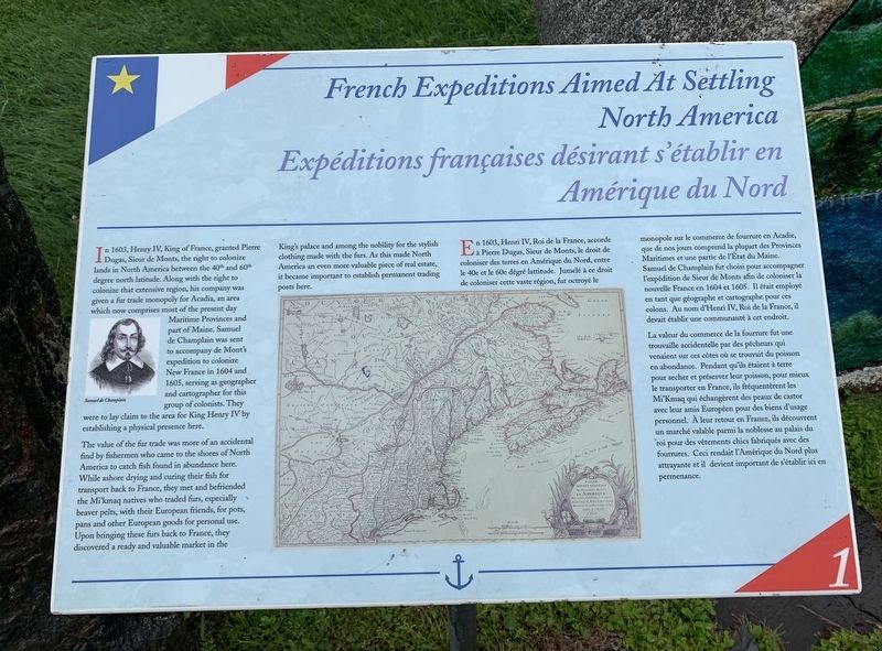 French Expeditions Sent to Settle North America Marker image. Click for full size.