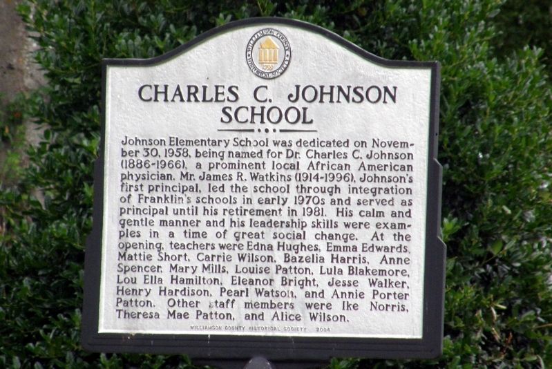 Charles C. Johnson School Marker image. Click for full size.