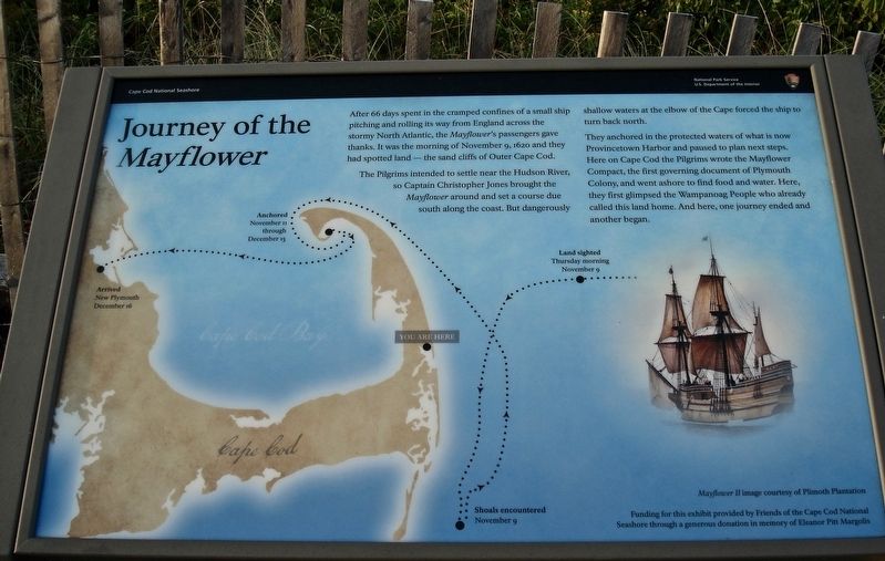 Journey of the Mayflower Marker image. Click for full size.