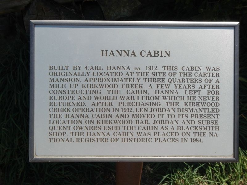 Hanna Cabin Marker. Click for full size. Hanna Cabin Marker image. Click for full size.