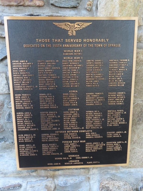 Sprague Veterans Monument image. Click for full size.