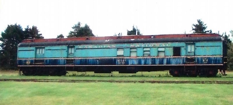 Marker detail: The Last Mail Car / Le dernier wagon postal. Click for full size. Marker detail: The Last Mail Car / Le dernier wagon postal image. Click for full size.