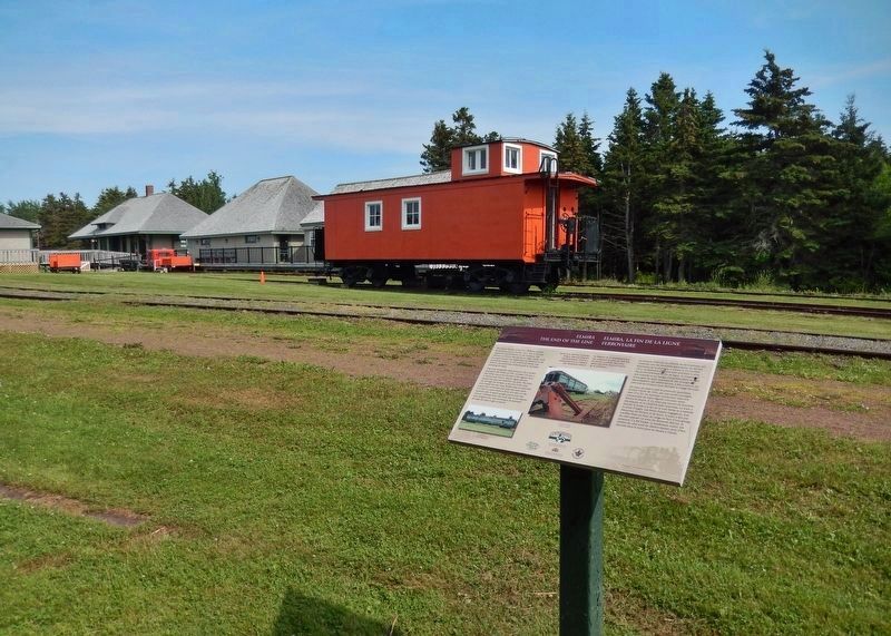 Elmira Marker  <i>wide view<br>(Elmira Railway Museum in left background)</i> image. Click for full size.