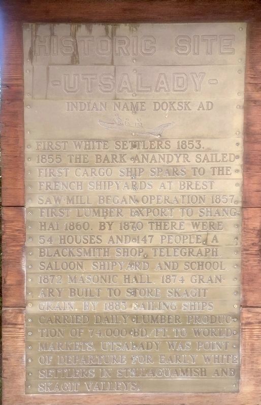 Utsalady Historic Site Marker image. Click for full size.
