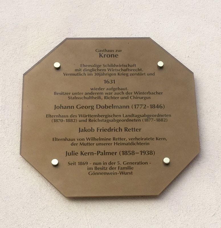 Gasthaus zur Krone / The Crown Inn Marker image. Click for full size.
