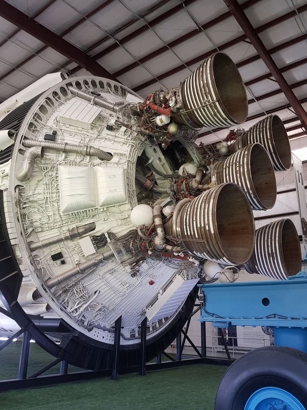Five J-2 Engines on Stage 2 of the Saturn V. image. Click for full size.