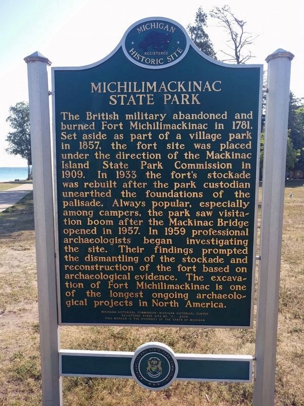 Michilimackinac State Park Marker image. Click for full size.
