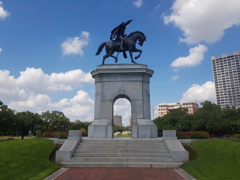 General Sam Houston Monument reverse image. Click for full size.