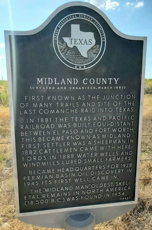 Midland County Marker image. Click for full size.
