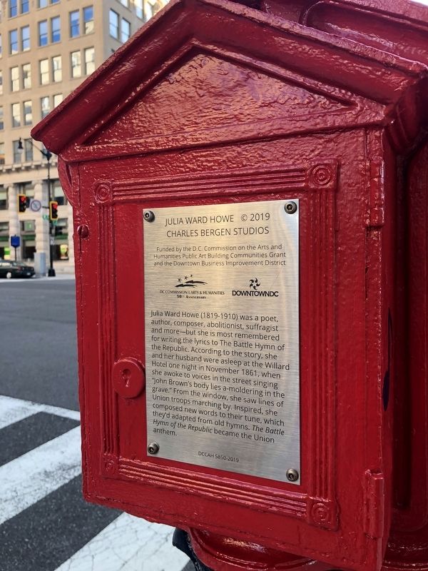 Julia Ward Howe Marker. Click for full size. Julia Ward Howe Marker image. Click for full size.