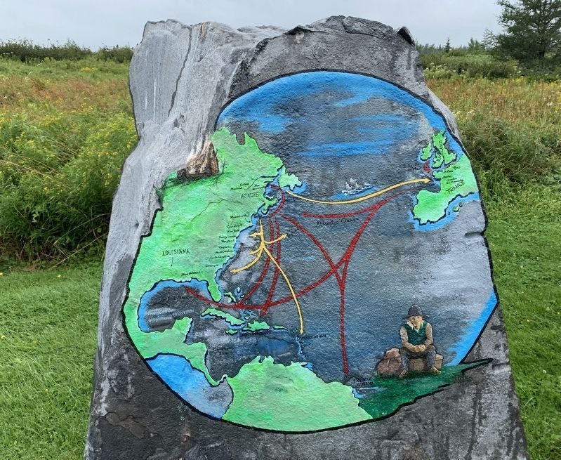 Map Showing the Routes and Methods of the Dispersal of the Acadians image. Click for full size.