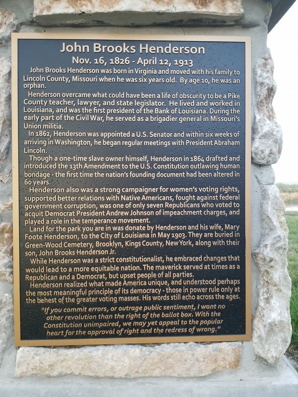 John Brooks Henderson Marker. Click for full size. John Brooks Henderson Marker image. Click for full size.