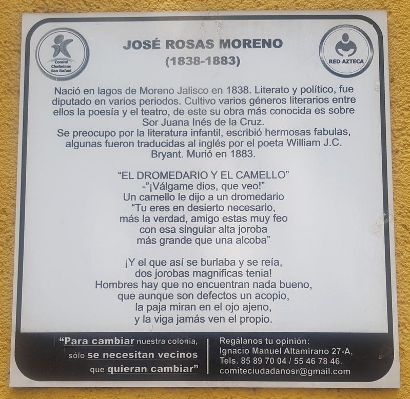 José Rosas Moreno Marker image. Click for full size.