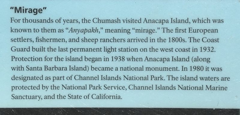 Anacapa Island Marker image. Click for full size.