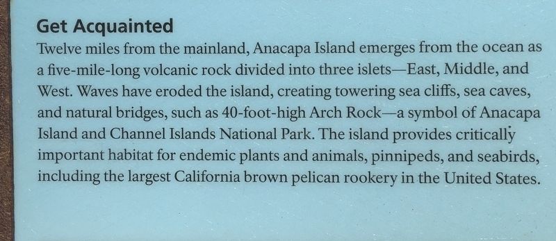 Anacapa Island Marker. Click for full size. Anacapa Island Marker image. Click for full size.
