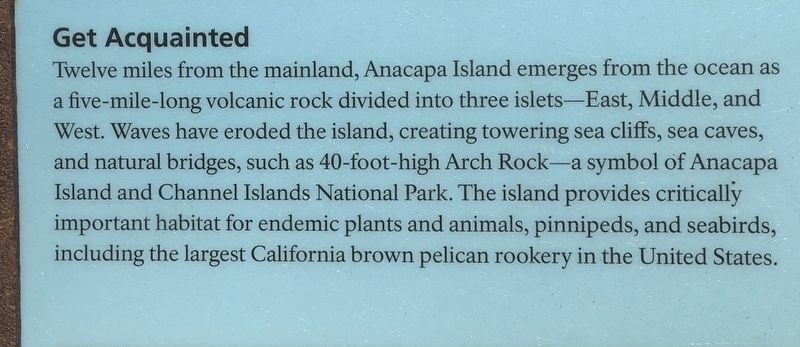 Anacapa Island Marker image. Click for full size.