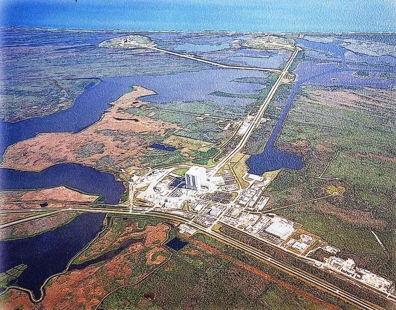 Marker detail: Kennedy Space Center (<i>aerial view</i>) image. Click for full size.