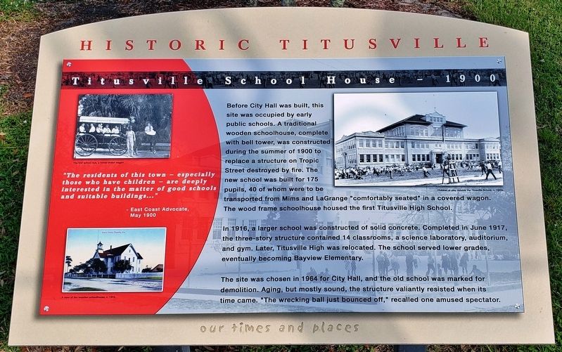 Titusville School House - 1900 Marker image. Click for full size.