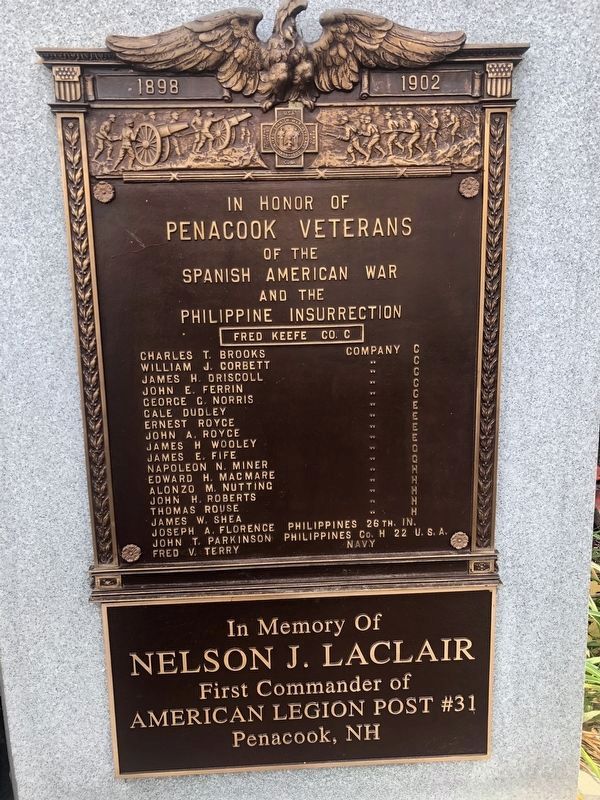 In Honor of Penacook Veterans Monument. Click for full size. In Honor of Penacook Veterans Monument image. Click for full size.