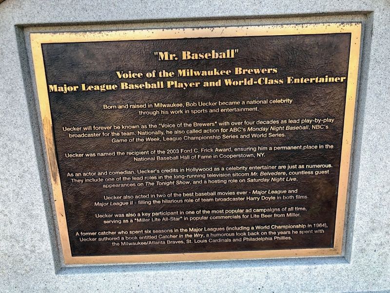 Bob Uecker Marker. Click for full size. Bob Uecker Marker image. Click for full size.