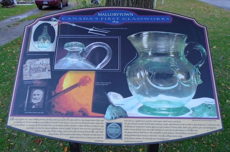 Canada's First Glassworks Marker image. Click for full size.