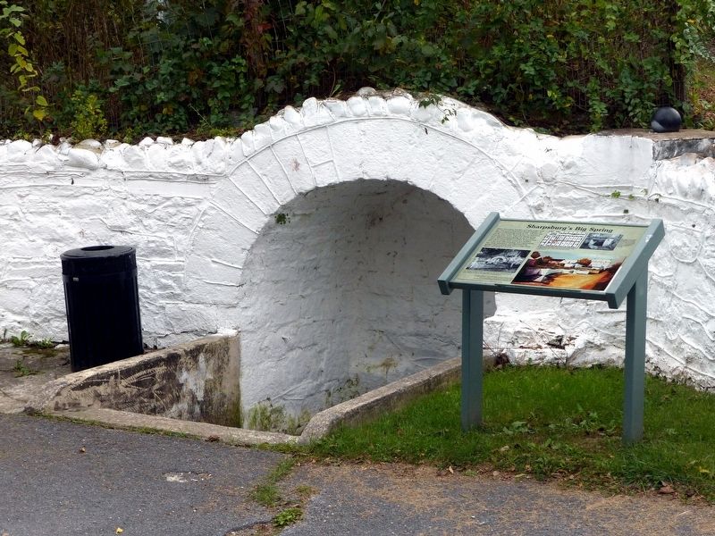 Sharpsburg's Big Spring Marker. Click for full size. Sharpsburg's Big Spring Marker image. Click for full size.