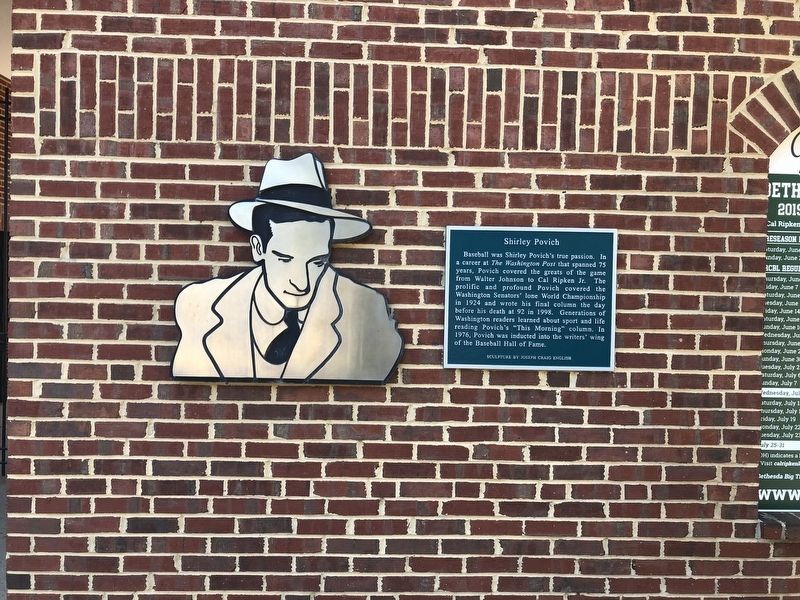 Shirley Povich Sculpture and Marker image. Click for full size.