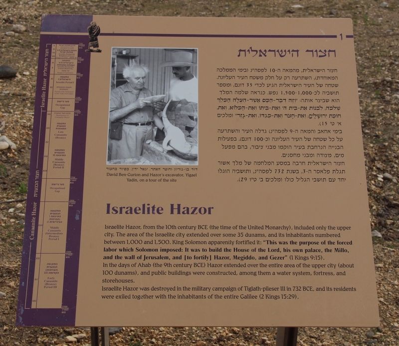 Israelite Hazor Marker image. Click for full size.
