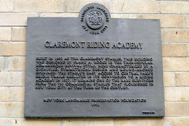 Claremont Riding Academy Marker. Click for full size. Claremont Riding Academy Marker image. Click for full size.