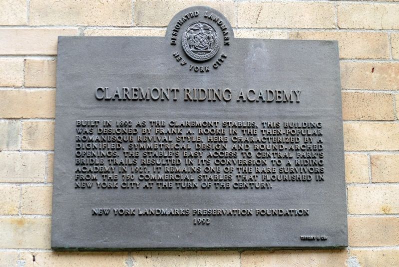 Claremont Riding Academy Marker image. Click for full size.