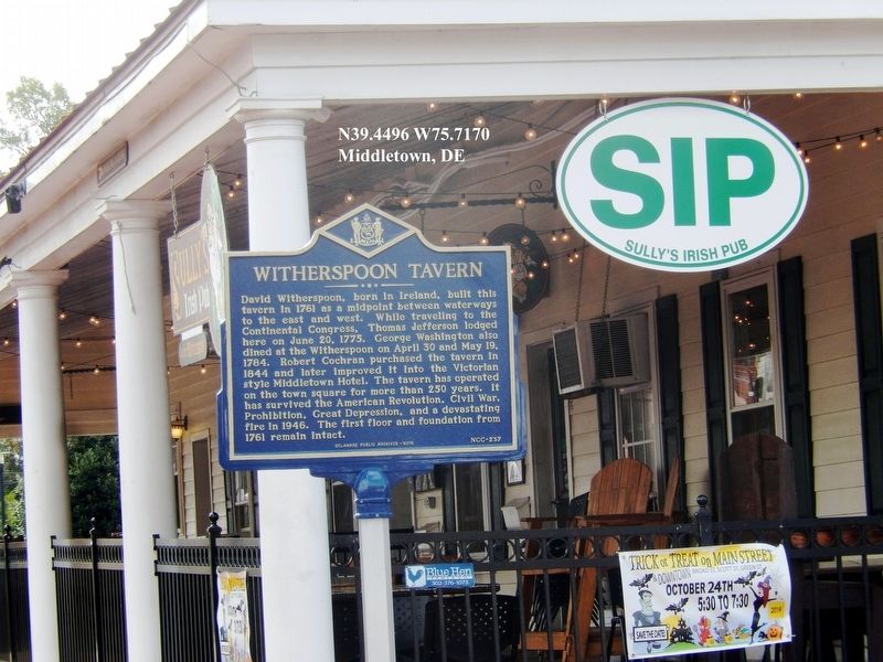 Witherspoon Tavern Marker image. Click for full size.