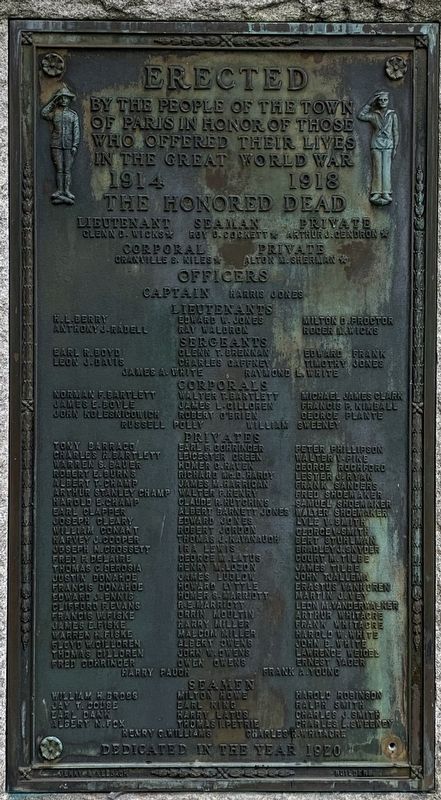 Town of Paris Great War Memorial image. Click for full size.