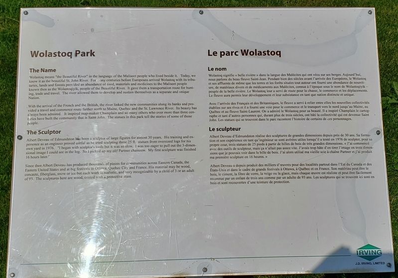 Wolastoq Park / Le parc Wolastoq Marker image. Click for full size.